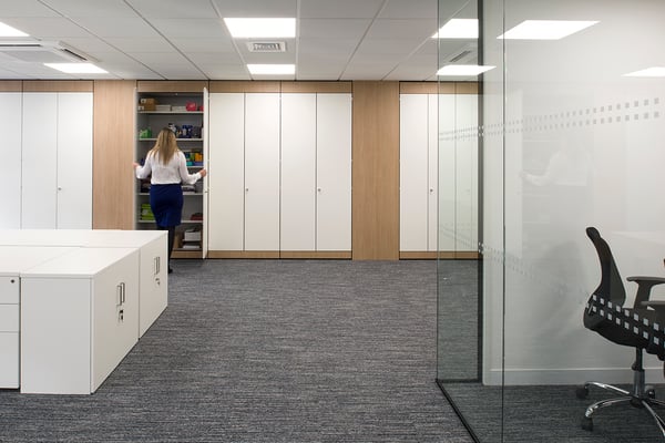 office design and build storagewall