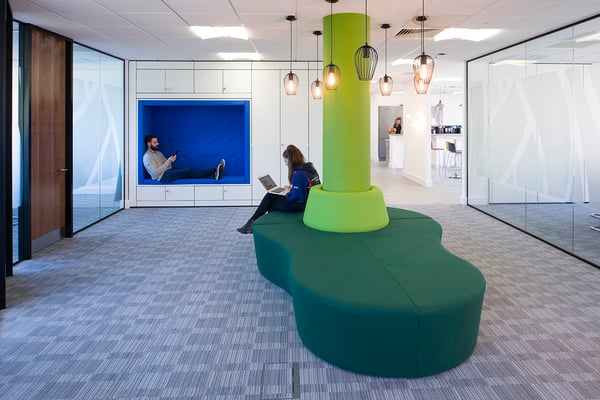 Cambridge office relocation project soft seating area