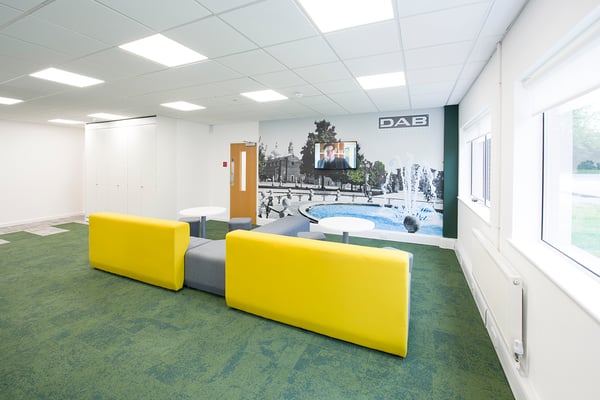 Office relocation soft seating area