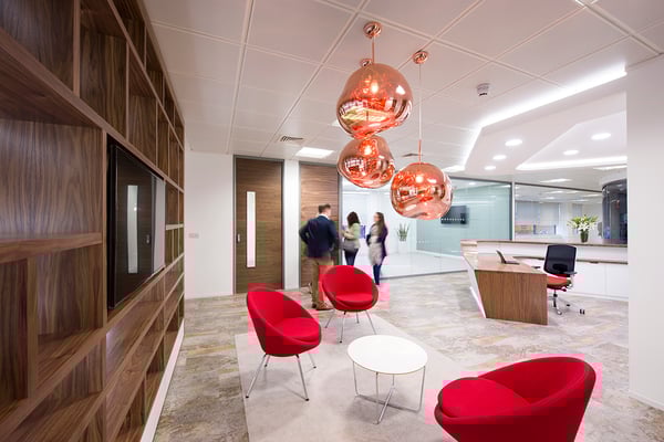 Stylish office interior design reception area