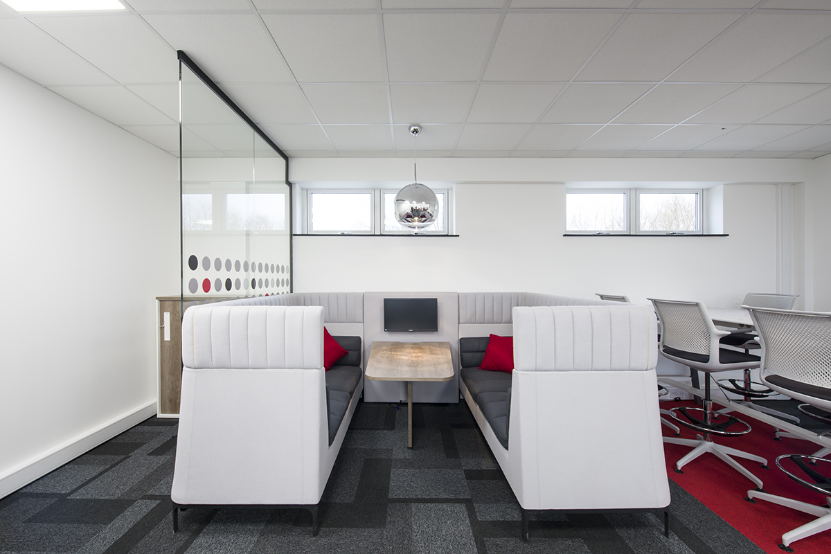 Express concrete Wimbledon office fit out soft seating