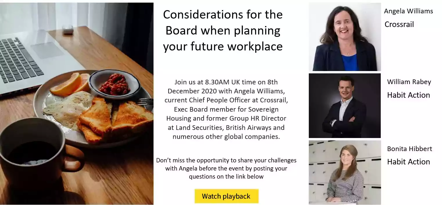 Considerations for the Board when planning your future workplace -8:30 GMT Tuesday 8th December 2020